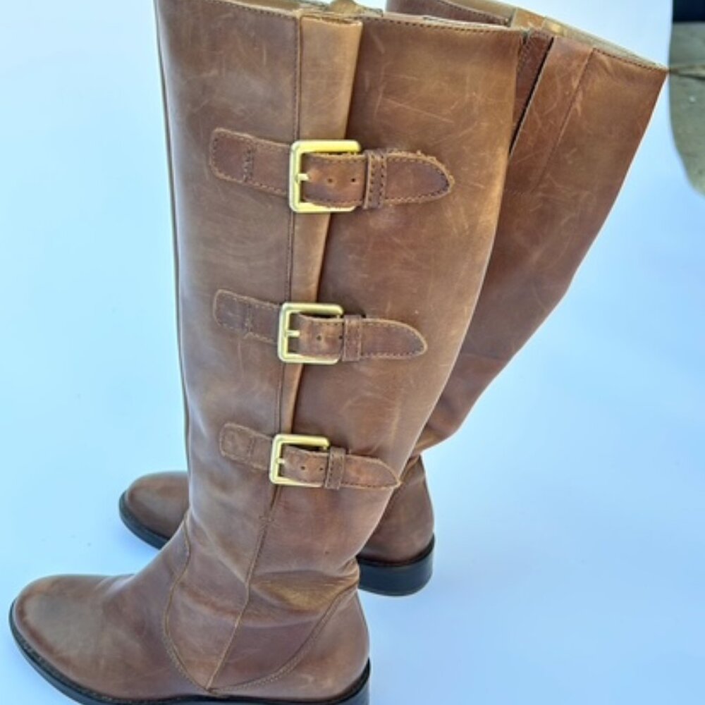 Beautiful Ecco Brown High Riding Boots w/ Side Zipper   EU Size 38   US 7/7.5